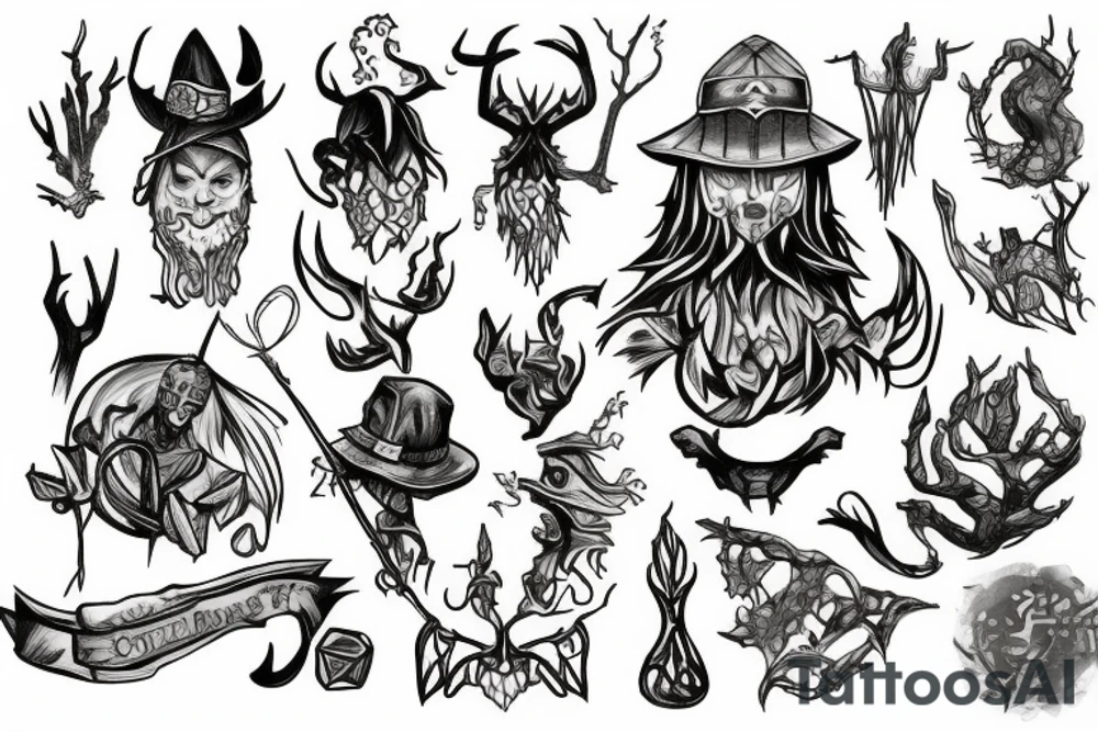 runescape, forest, witch tattoo idea