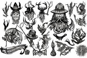 runescape, forest, witch tattoo idea