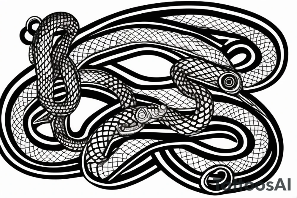 snake coiled on a knife tattoo idea