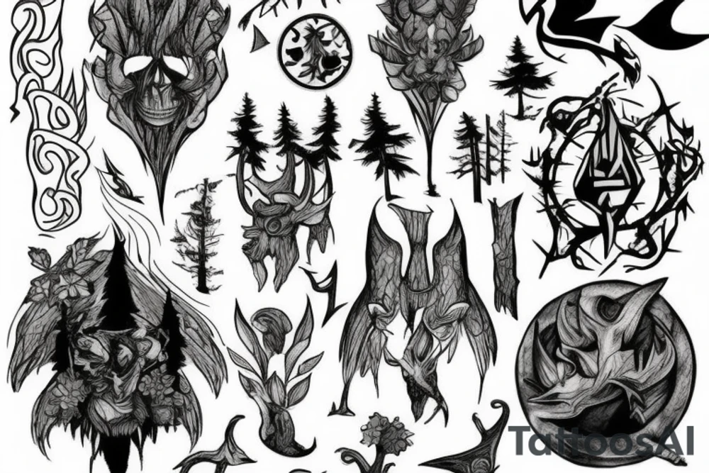 runescape, forest, witch tattoo idea