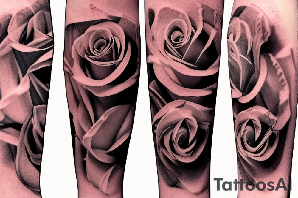 rose on fire tattoo idea