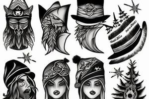 shadow wizard, spruce tree hat tattoo idea