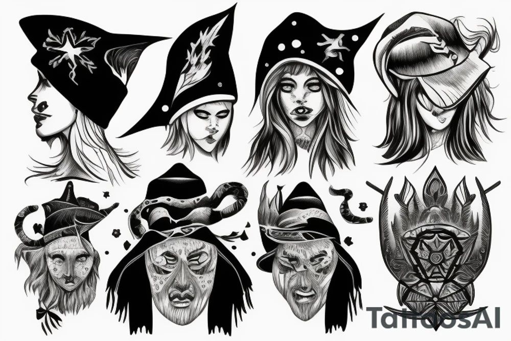 shadow wizard, spruce tree hat tattoo idea