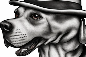 dog with a hat and a cigarrett tattoo idea