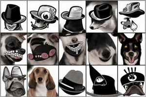 dog with a hat and a cigarrett in it's mouth tattoo idea