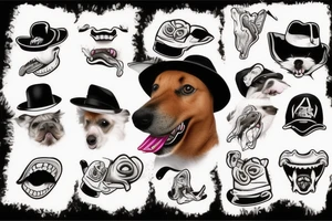 dog with a hat and a cigarrett in it's mouth tattoo idea