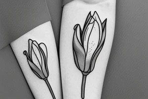 A location marker pointing to a tulip with the words pies place below tattoo idea