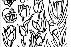 A location marker pointing to a tulip with the words pies place below tattoo idea