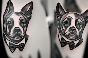 dog in a tuxedo tattoo idea