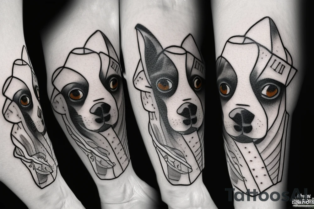 dog in a tuxedo tattoo idea