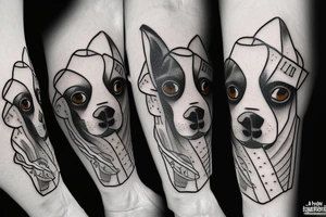 dog in a tuxedo tattoo idea