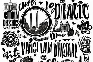 The phrase I have a dream with some elements of the city of Washington DC tattoo idea