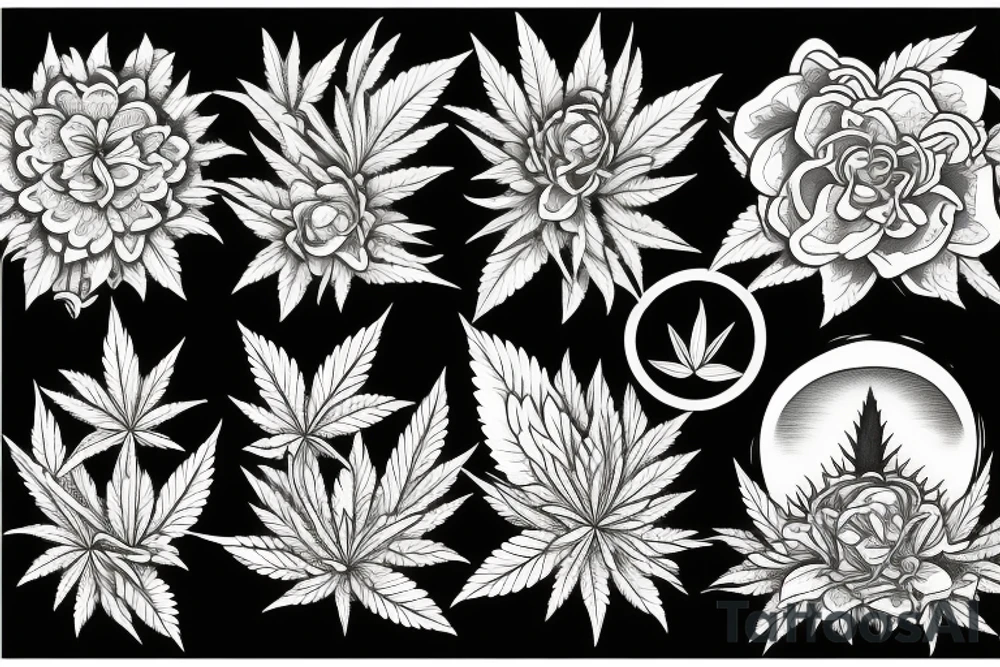 A flower of Weed tattoo idea