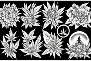 A flower of Weed tattoo idea