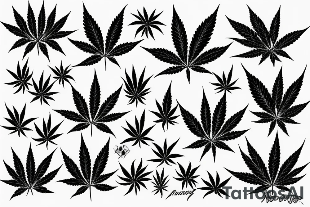 A flower of Weed tattoo idea