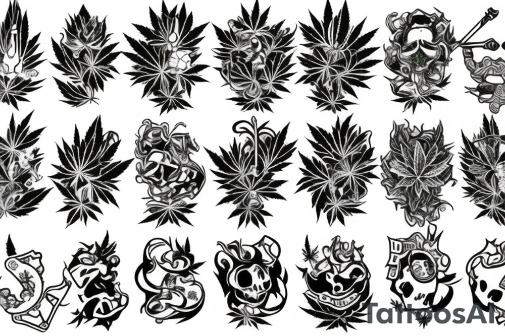 A bud of Weed tattoo idea