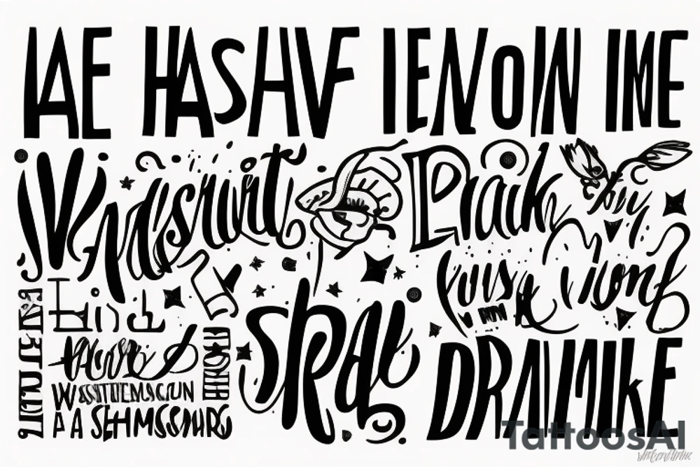 The phrase "I have a dream" with some elements of the city of Washington. tattoo idea