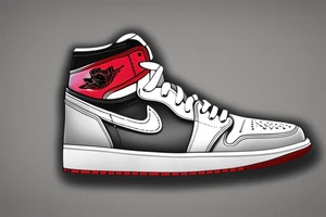 Nike Jordan Retro 1 hanging from the shoe lace tattoo idea