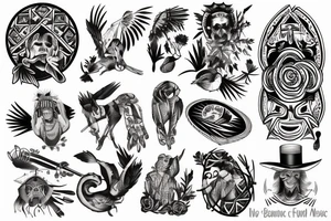 Mystic american native music tattoo idea