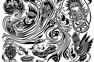 Mystic american native music tattoo idea