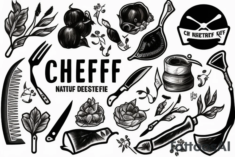 Chef Knife Nature tattoo idea