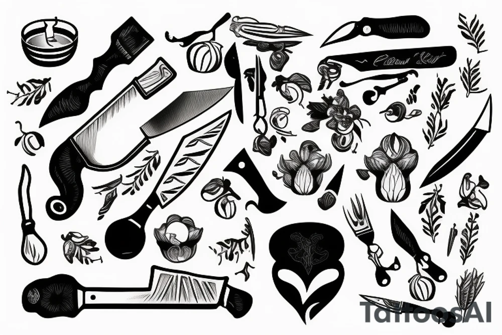 Chef Knife Nature tattoo idea