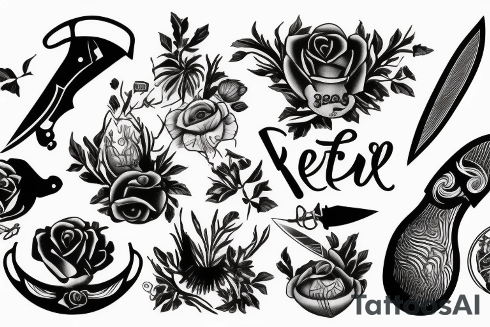 Chef Knife Nature tattoo idea