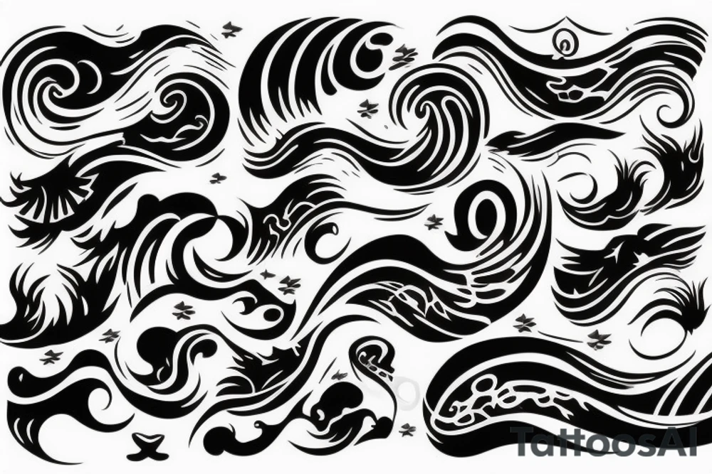A wave made out of typography tattoo idea