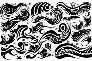 A wave made out of typography tattoo idea