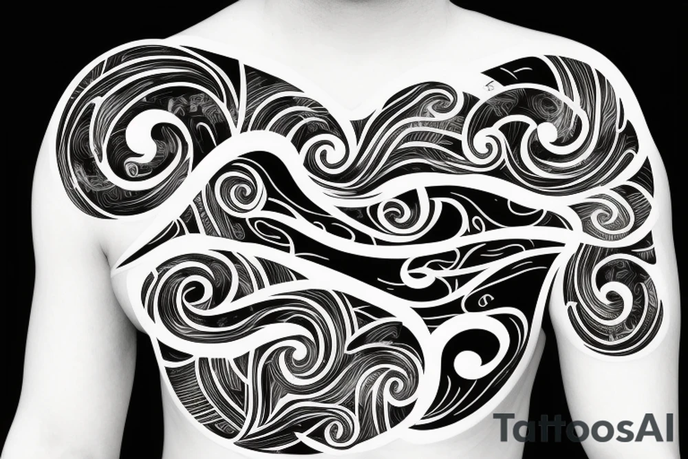 A wave made out of typography tattoo idea