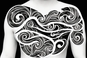 A wave made out of typography tattoo idea