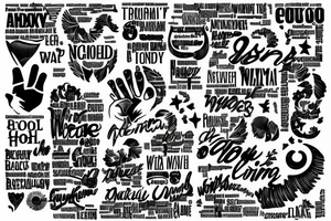 A wave made out of words tattoo idea
