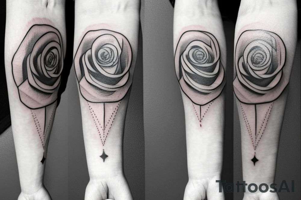 A rose with a halo tattoo idea