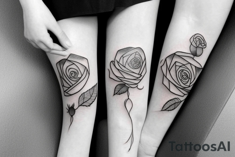 A long stem rose with a halo tattoo idea