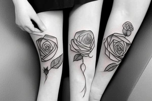 A long stem rose with a halo tattoo idea