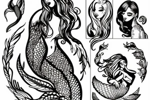 Mermaid on a swing tattoo idea