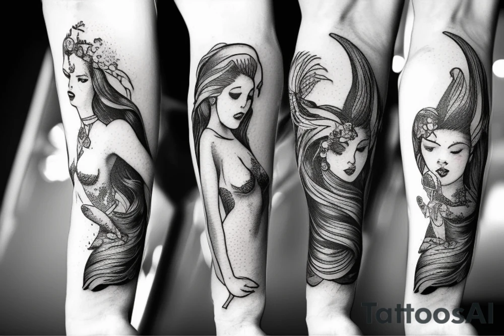 Mermaid on a swing tattoo idea
