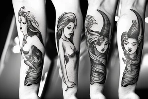 Mermaid on a swing tattoo idea