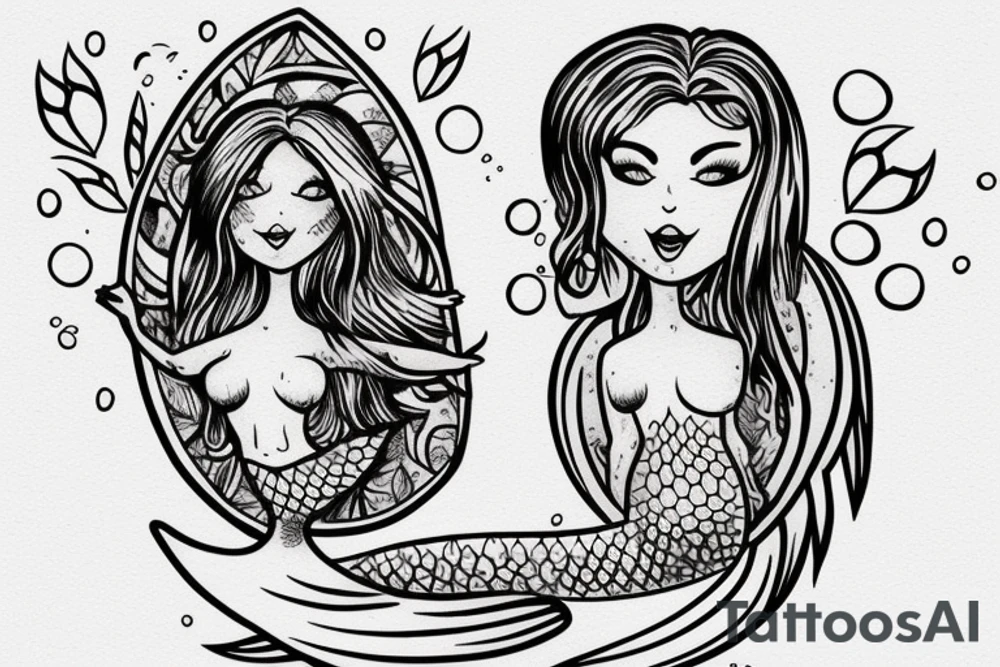 Mermaid on a swing tattoo idea