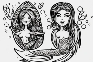 Mermaid on a swing tattoo idea