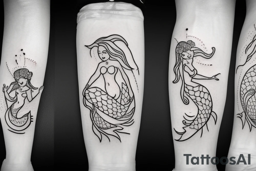 Mermaid on a swing tattoo idea