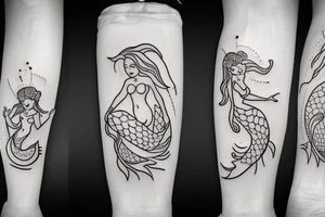 Mermaid on a swing tattoo idea
