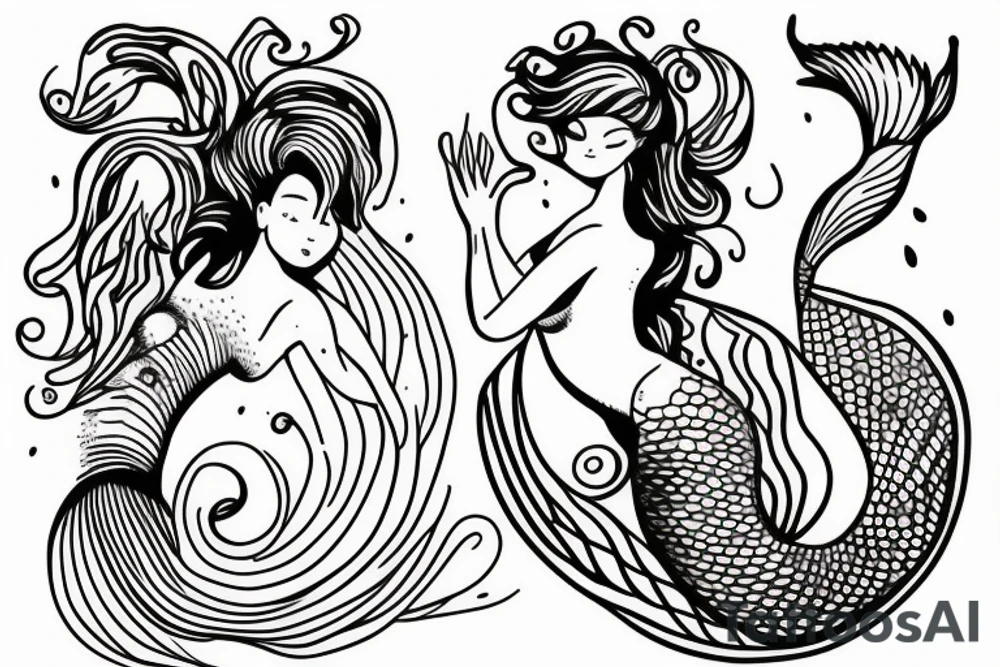 Mermaid on a swing tattoo idea