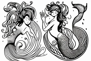 Mermaid on a swing tattoo idea