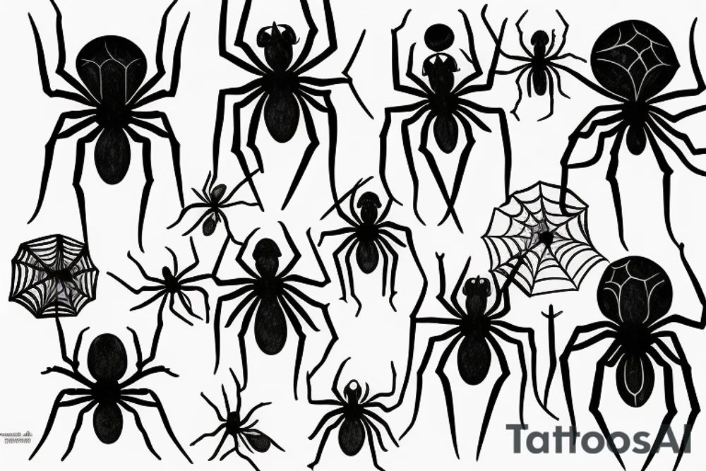Skinny spider tattoo idea