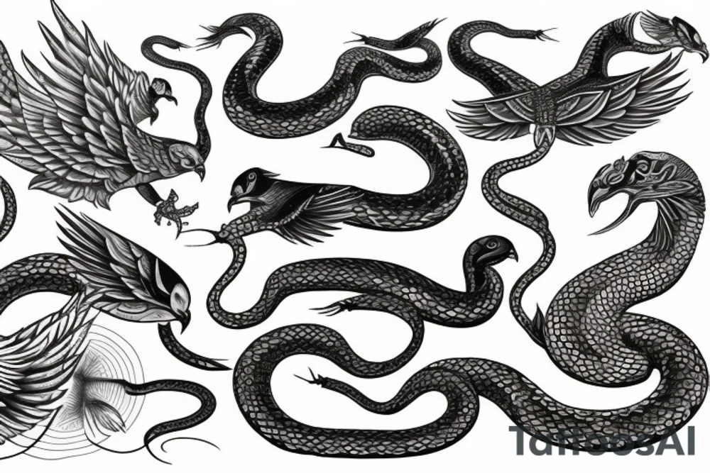 Serpent and dove tattoo idea