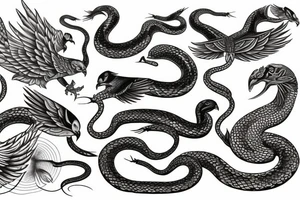 Serpent and dove tattoo idea