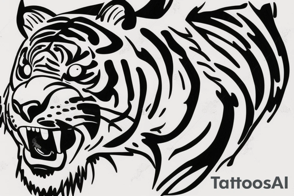 powerful tiger tattoo idea