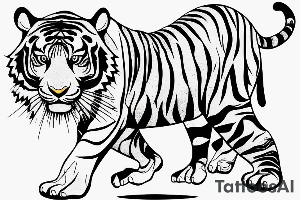 powerful tiger peaceful tattoo idea