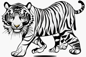 powerful tiger peaceful tattoo idea
